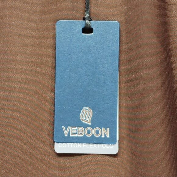 Veboon Mens Proflex Pants Size 36x32 Cotton Flex Polo Slim Fit Brown Formal - Picture 5 of 9